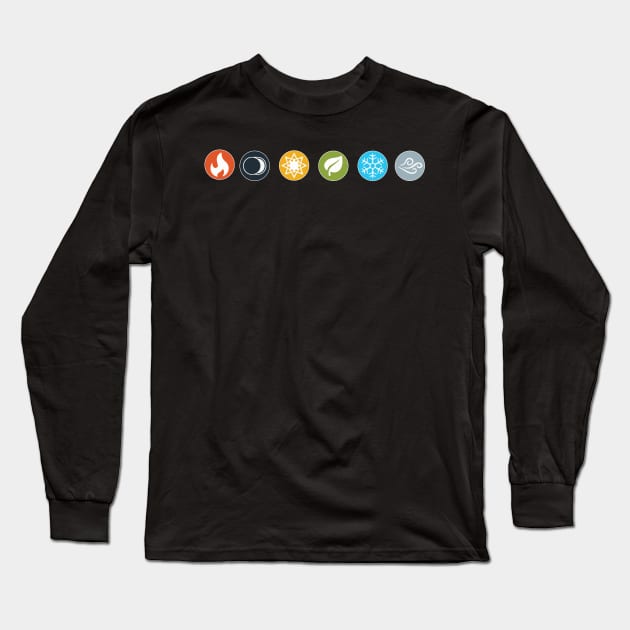 Gloomhaven Element Symbols Board Game Graphic - Tabletop Gaming Long Sleeve T-Shirt by MeepleDesign